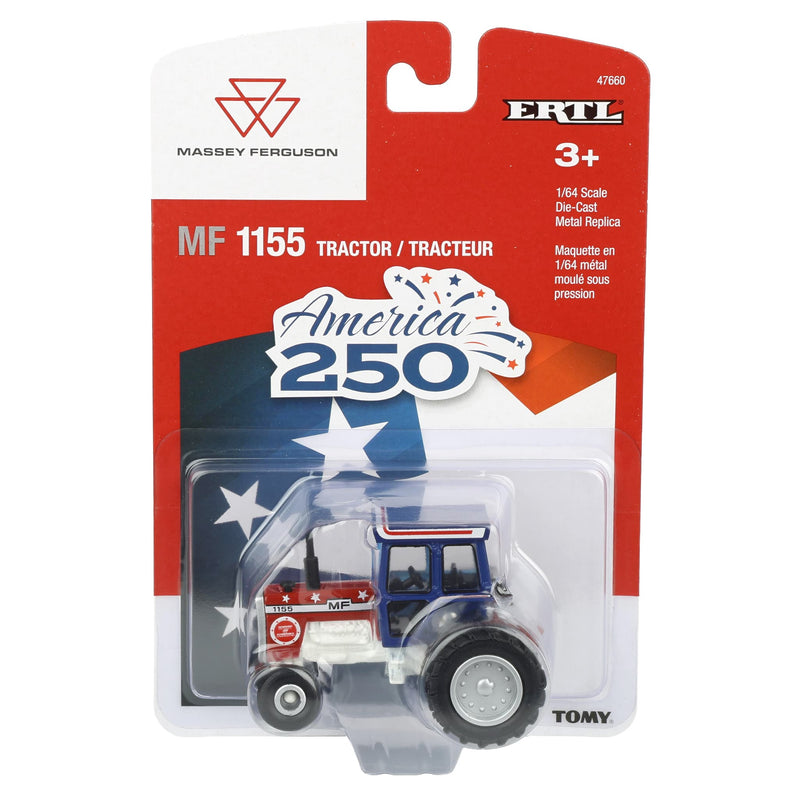 1/64 Massey Ferguson 1155 Stars & Stripes Tractor by ERTL, United States 250th Anniversary Edition