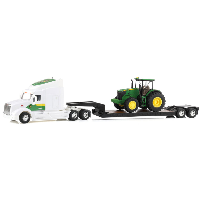 1/32 Peterbilt 579 Semi Truck with Lowboy Trailer & John Deere 7290R Tractor by ERTL