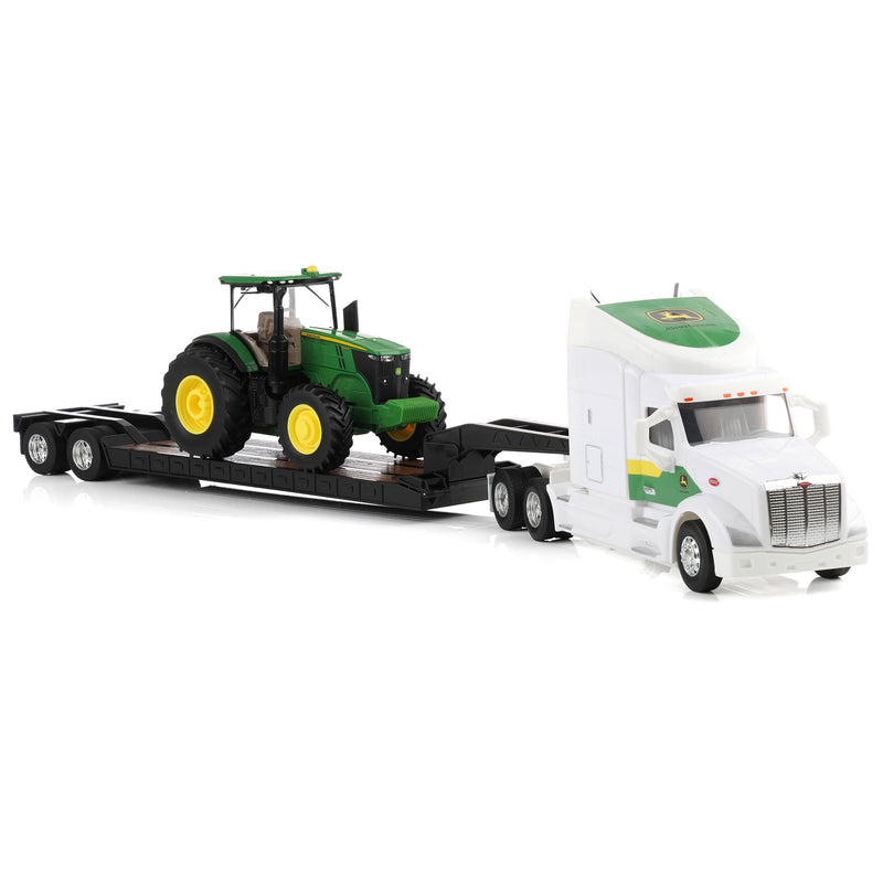 1/32 Peterbilt 579 Semi Truck with Lowboy Trailer & John Deere 7290R Tractor by ERTL