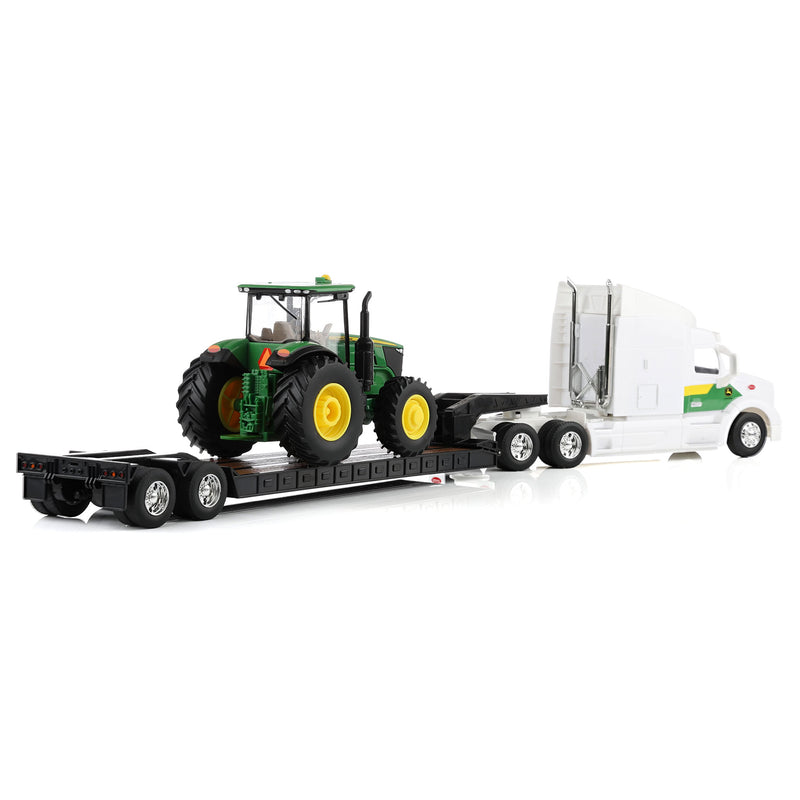 1/32 Peterbilt 579 Semi Truck with Lowboy Trailer & John Deere 7290R Tractor by ERTL