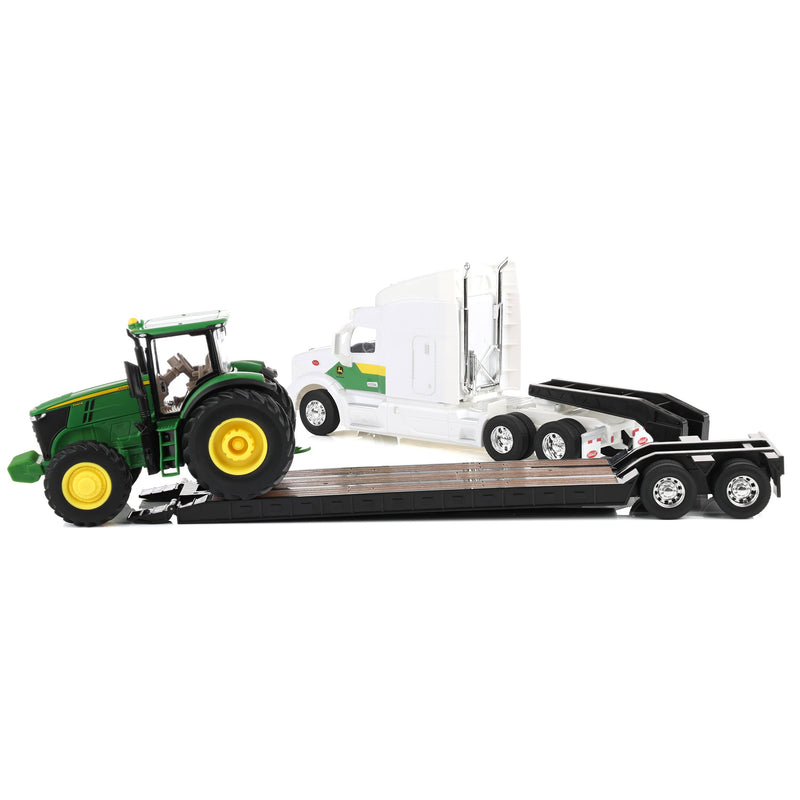 1/32 Peterbilt 579 Semi Truck with Lowboy Trailer & John Deere 7290R Tractor by ERTL