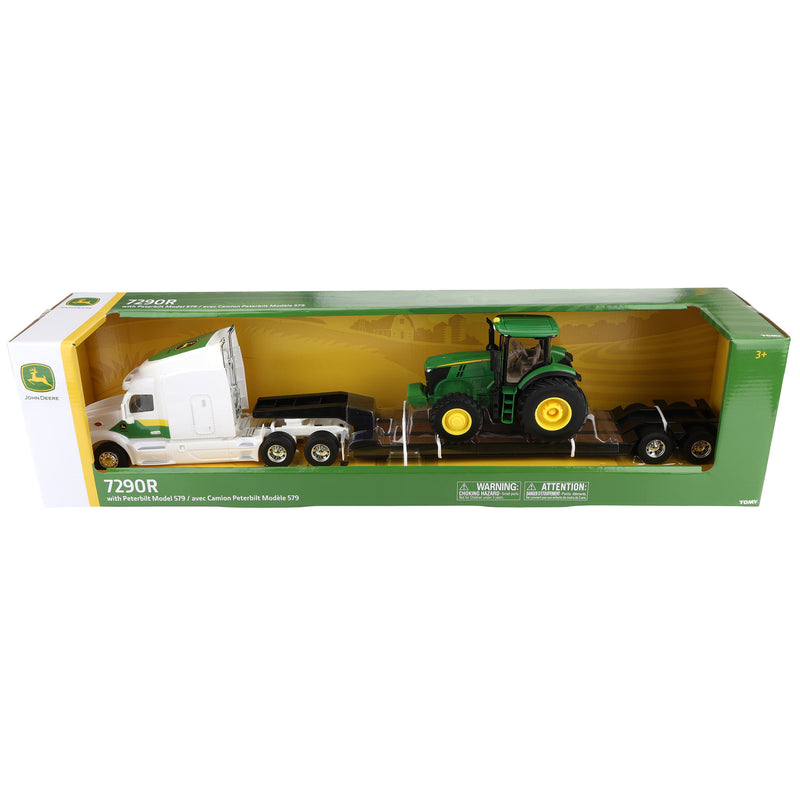 1/32 Peterbilt 579 Semi Truck with Lowboy Trailer & John Deere 7290R Tractor by ERTL