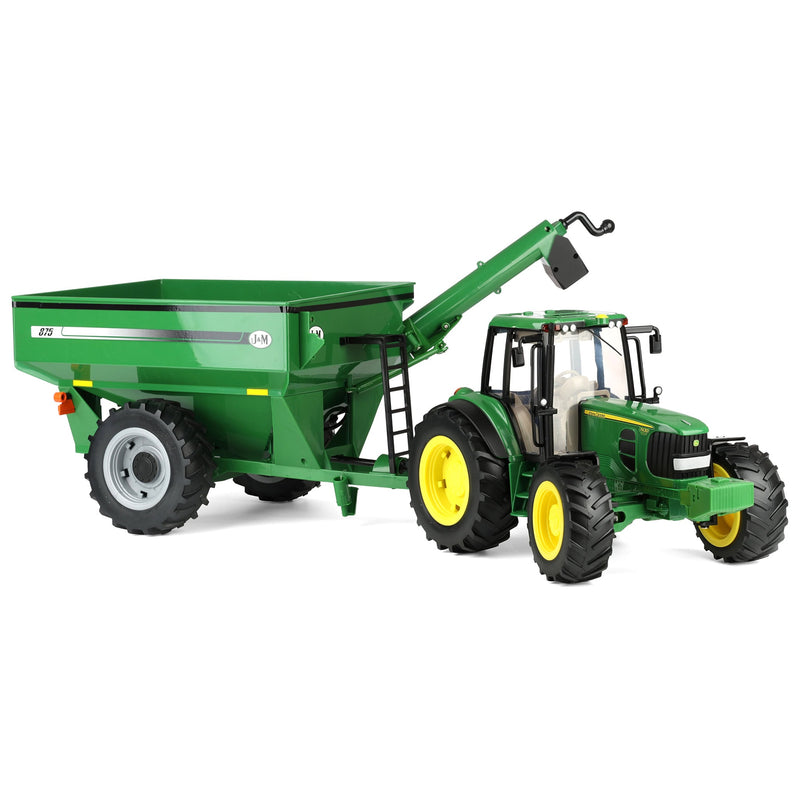 1/16 ERTL Big Farm John Deere 7430 Toy Tractor with J&M 875 Grain Cart