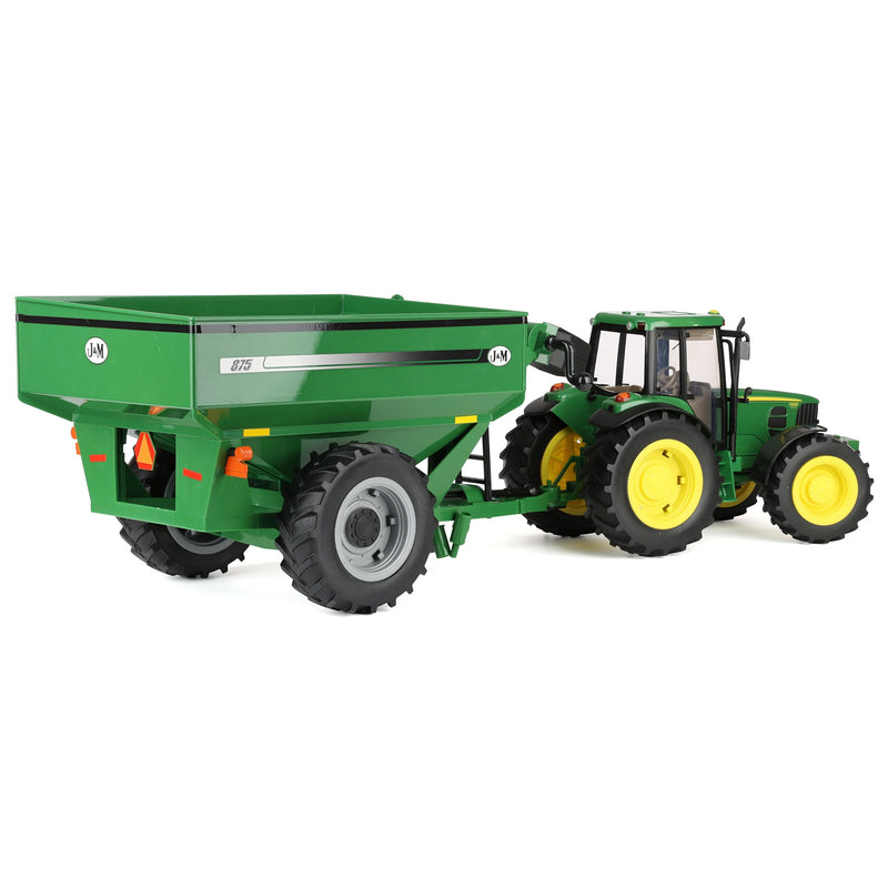 1/16 ERTL Big Farm John Deere 7430 Toy Tractor with J&M 875 Grain Cart