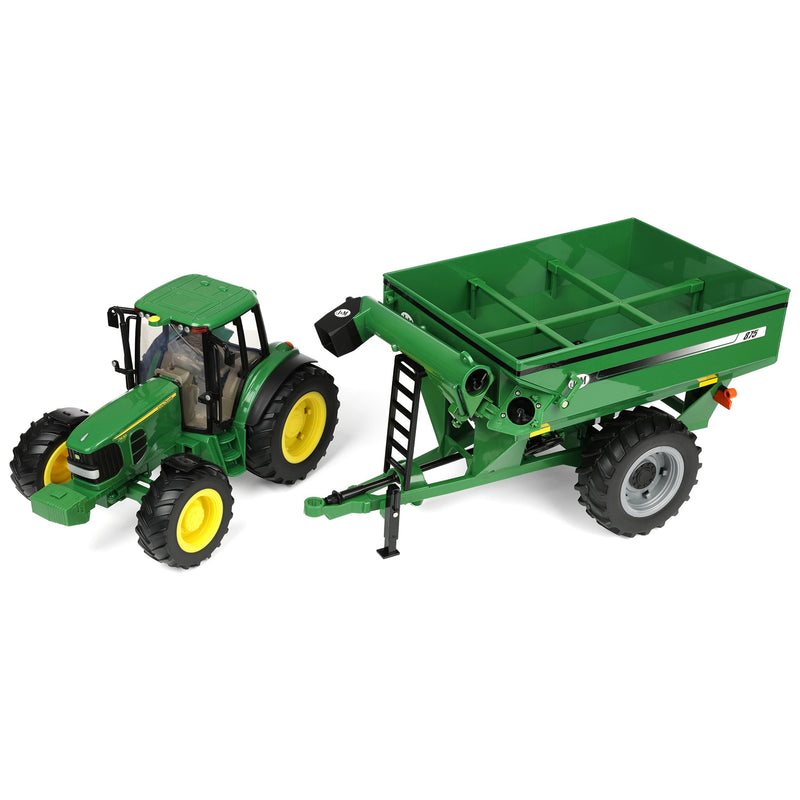 1/16 ERTL Big Farm John Deere 7430 Toy Tractor with J&M 875 Grain Cart