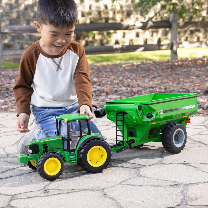 1/16 ERTL Big Farm John Deere 7430 Toy Tractor with J&M 875 Grain Cart