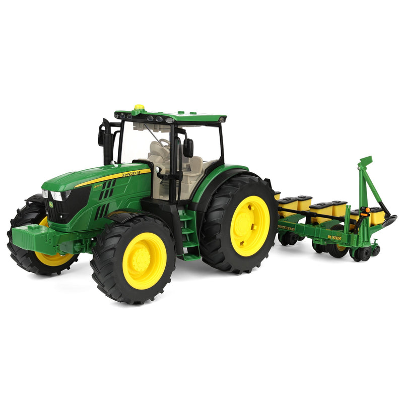 1/16 John Deere 6210R Toy Tractor with Lights & Sounds and 6 Row Planter, ERTL Big Farm