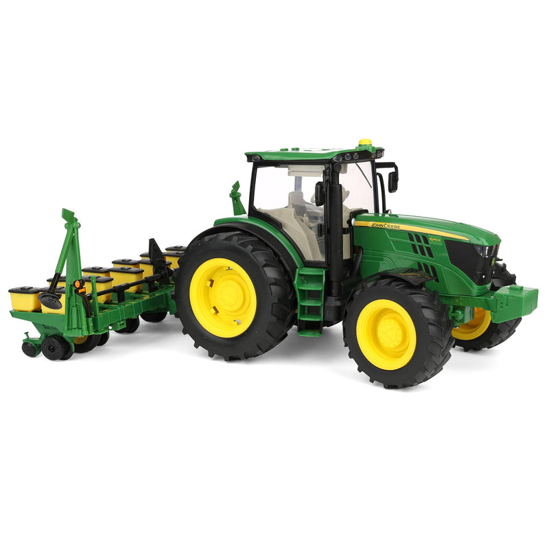 1/16 John Deere 6210R Toy Tractor with Lights & Sounds and 6 Row Planter, ERTL Big Farm