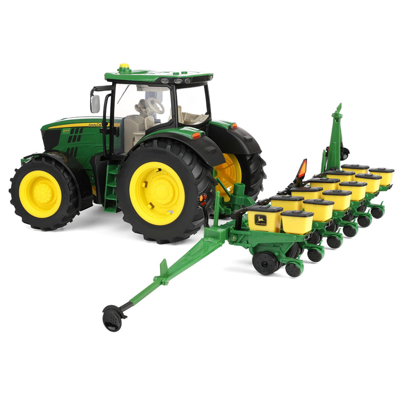 1/16 John Deere 6210R Toy Tractor with Lights & Sounds and 6 Row Planter, ERTL Big Farm