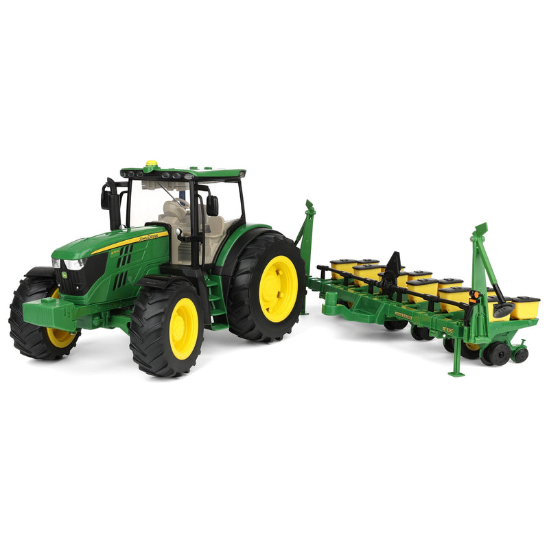 1/16 John Deere 6210R Toy Tractor with Lights & Sounds and 6 Row Planter, ERTL Big Farm