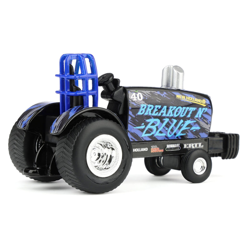 Chase Unit ~ 1/64 New Holland Pulling Tractor Toy, "Breakout N' Blue"