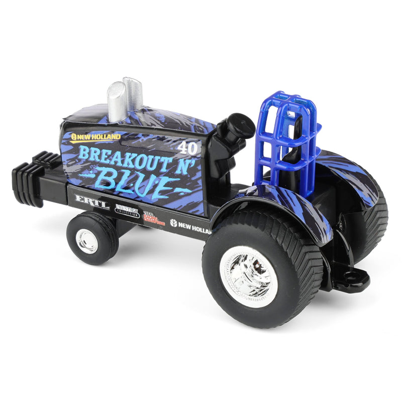 Chase Unit ~ 1/64 New Holland Pulling Tractor Toy, "Breakout N' Blue"