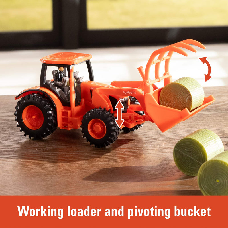 1/32 Kubota 15-Piece Farm Toy Playset with Tractor & Loader, Animals, Figures, & Accessories by ERTL