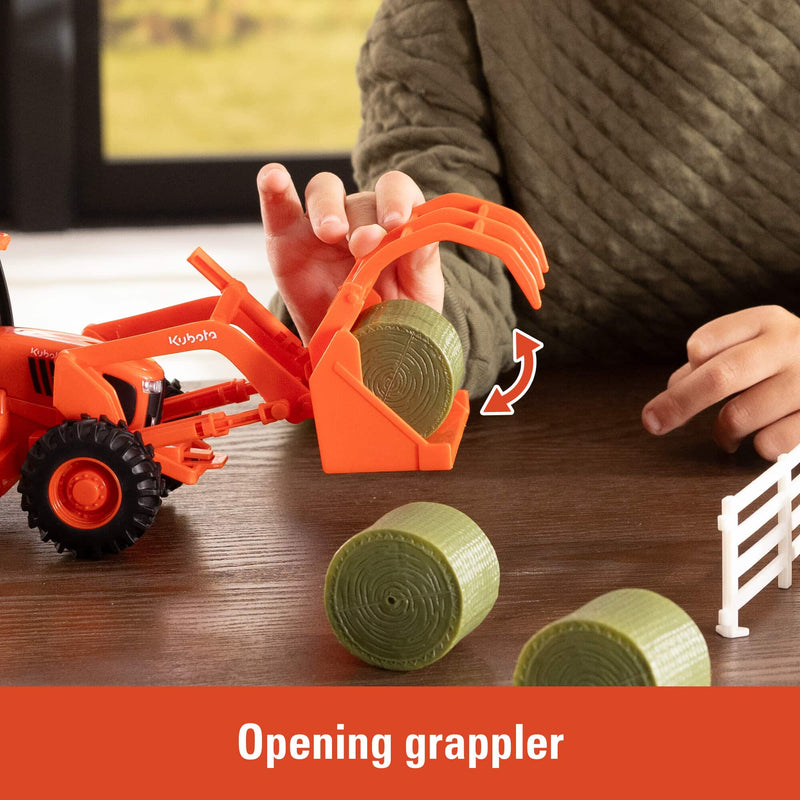 1/32 Kubota 15-Piece Farm Toy Playset with Tractor & Loader, Animals, Figures, & Accessories by ERTL