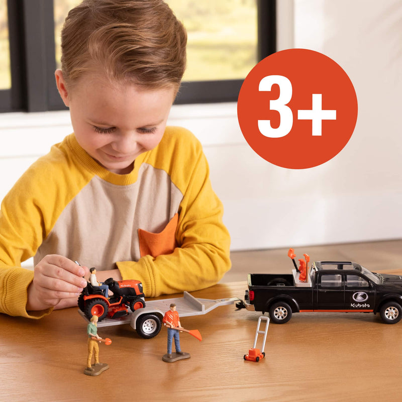 1/32 Kubota 15-Piece Lawn Care Playset with Pickup Truck, Trailer, Mower, & Accessories by ERTL