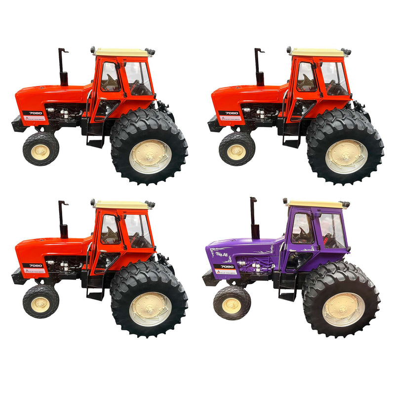 Sealed Case of 4: (3) Regular & (1) "Big Al" Purple Chase Unit ~ 1/16 Allis Chalmers 7080 Tractors with Duals, ERTL Prestige, 2026 Toy Tractor Times