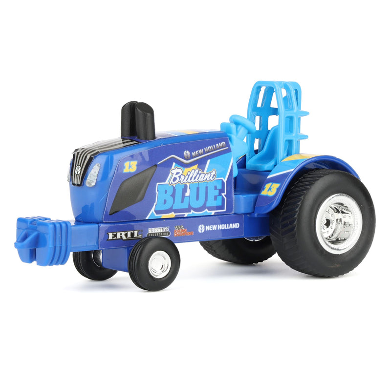 Set of 2 ~ 1/64 New Holland "Boundless Blue" & "Brilliant Blue" Pulling Tractors by ERTL