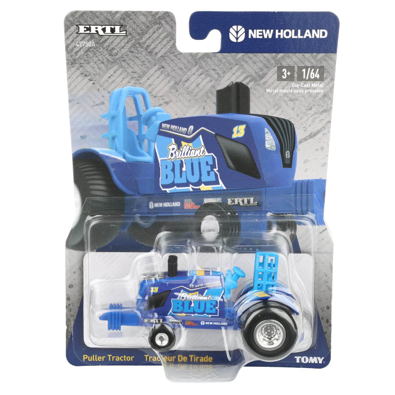 Set of 2 ~ 1/64 New Holland "Boundless Blue" & "Brilliant Blue" Pulling Tractors by ERTL
