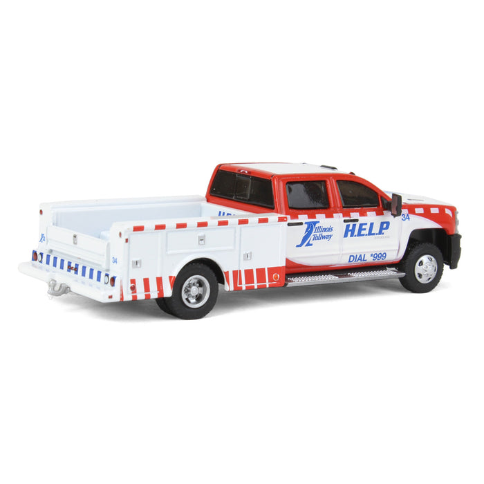 1/64 2018 Chevrolet Silverado 3500 Service Bed, Illinois Tollway, Dually Drivers Series 7