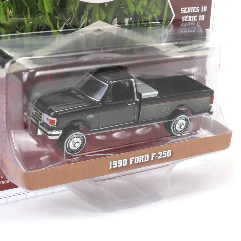 (B&D) Black Chrome Super Chase ~ 1/64 1990 Ford F-250 with Tool Box, Down on the Farm Series 10 - Damaged Item