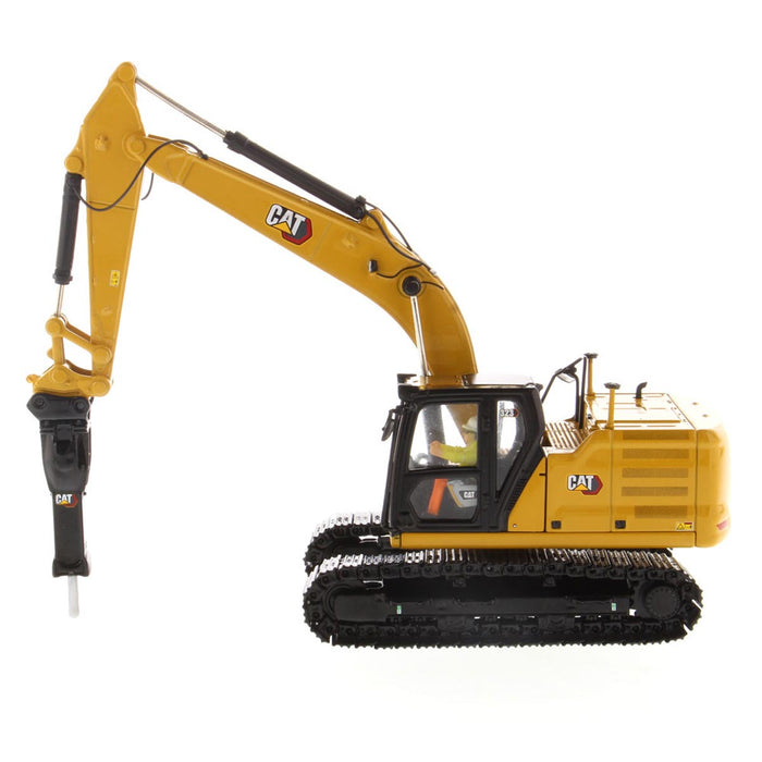 1/50 Caterpillar 323 Hydraulic Excavator with 4 New Work Tools- Next Generation