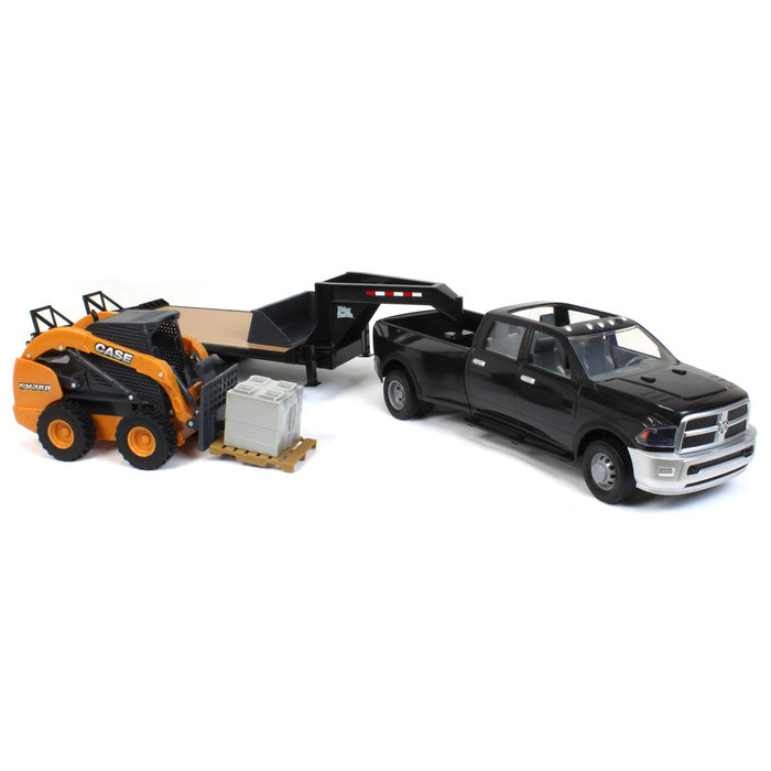 1/16 Big Farm RAM 3500 Dually with Gooseneck Trailer and Case SV280 Skid Steer