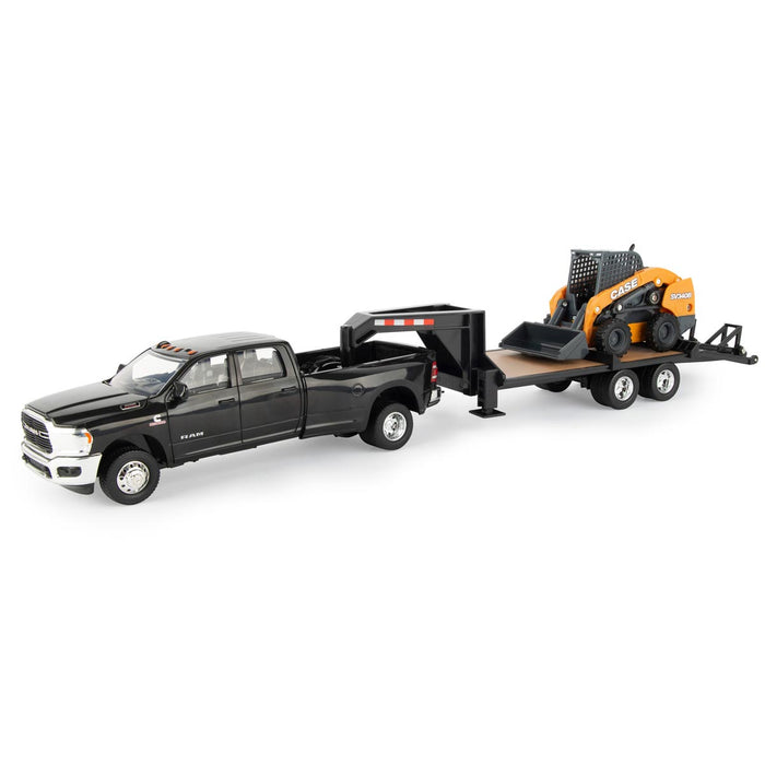 1/32 RAM 3500 Dually Quad Cab w/ CASE SV340B Skid Steer & Gooseneck Trailer