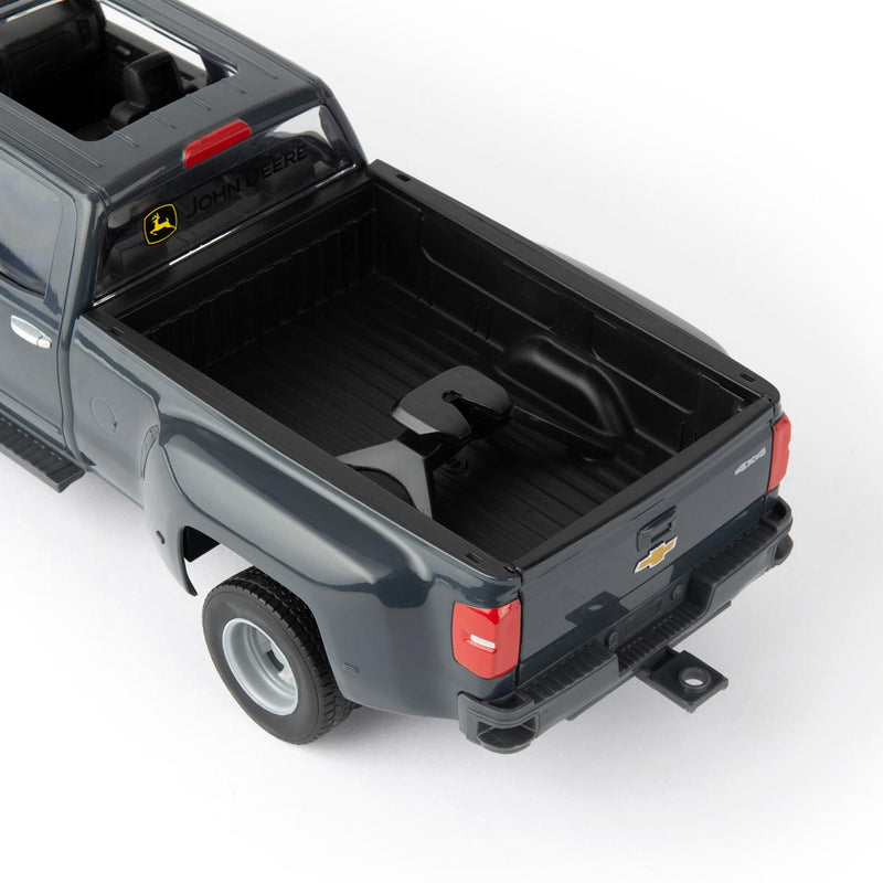 (B&D) 1/16 Big Farm Chevy Dually Quad Cab Pickup Truck with Gooseneck Trailer & John Deere Skid Steer - Damaged Item