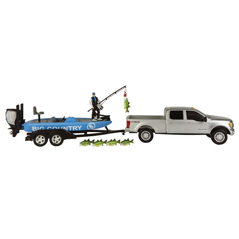 1/20 Bass Fishing Set with Ford F-250 Truck & Bass Boat by Big Country Toys