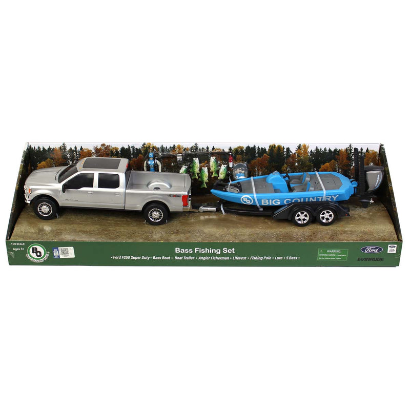 1/20 Bass Fishing Set with Ford F-250 Truck & Bass Boat by Big Country Toys
