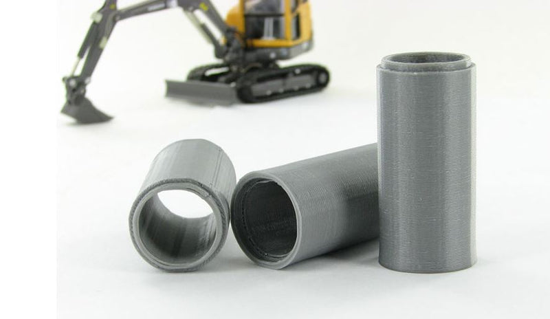 1/50 Gray 36in Concrete Culvert, 3 Pack, 3D Printed