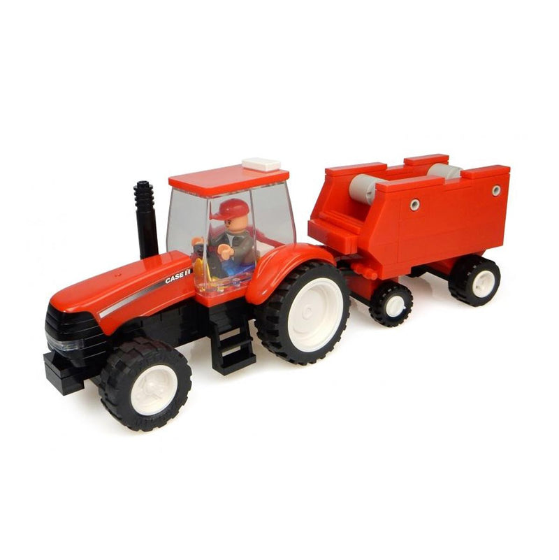 Case IH Magnum Tractor w/ Farmer & Hay Baler 126 Piece Blocks Set