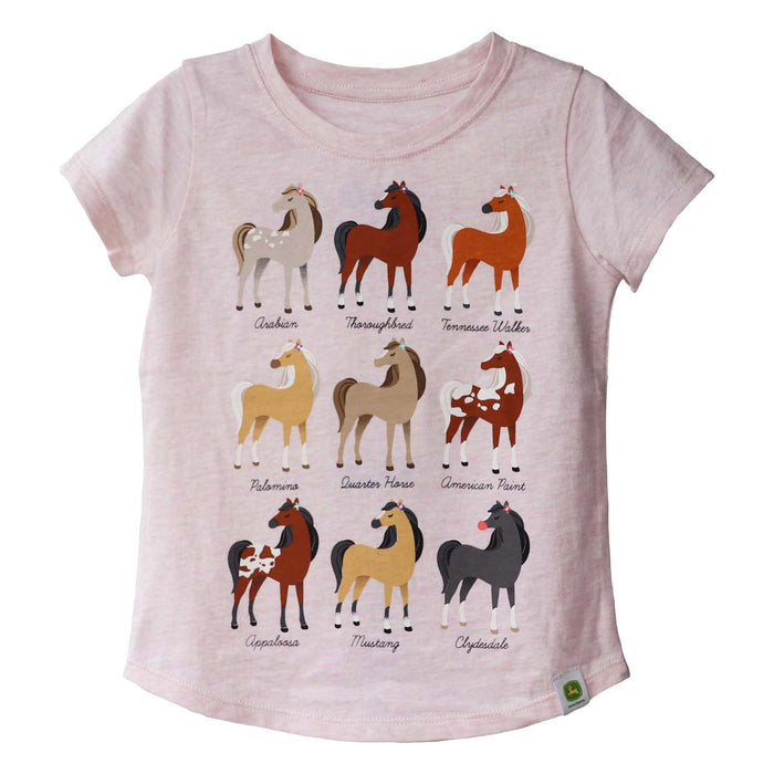 John Deere Toddler Horse Breeds Short Sleeve T-Shirt