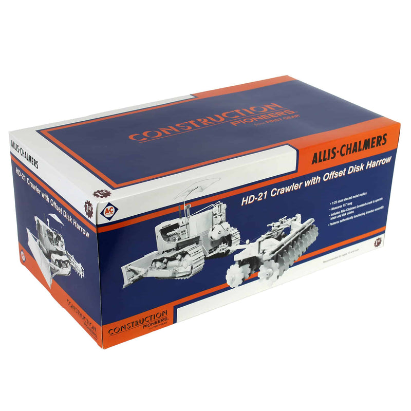 1/25 Allis Chalmers HD-21 Crawler with Blade, Disk & Umbrella, White Version by First Gear