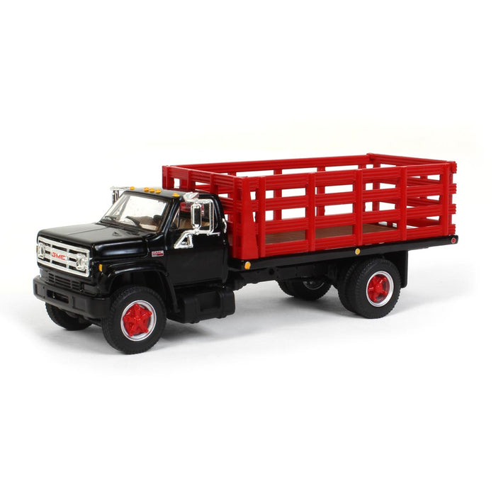 1/64 GMC 6500 Stake Bed, Black with Red Stakes, First Gear Exclusive