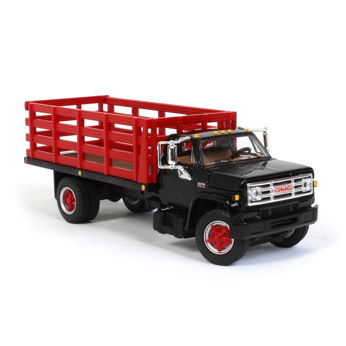 1/64 GMC 6500 Stake Bed, Black with Red Stakes, First Gear Exclusive