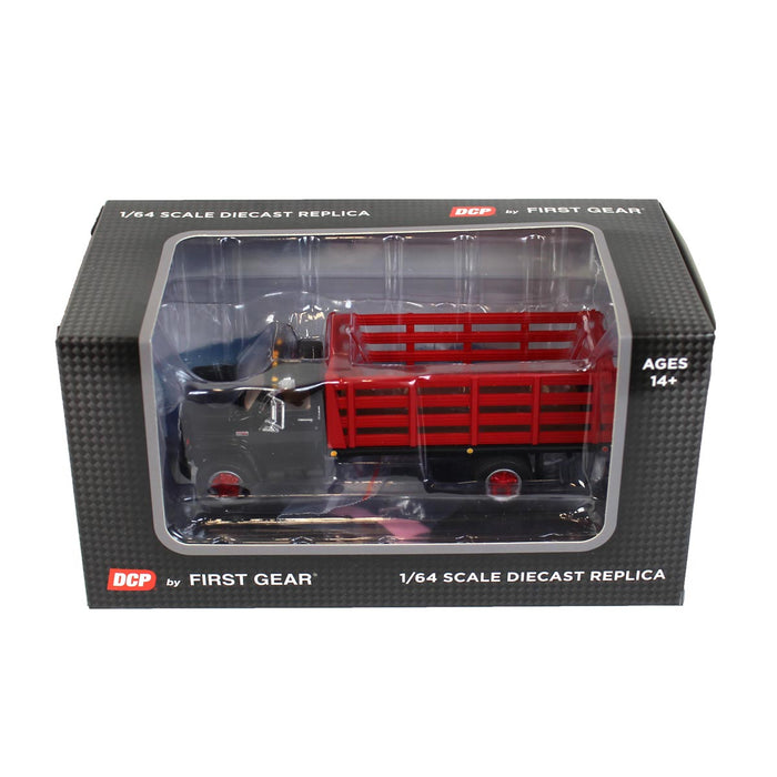 1/64 GMC 6500 Stake Bed, Black with Red Stakes, First Gear Exclusive