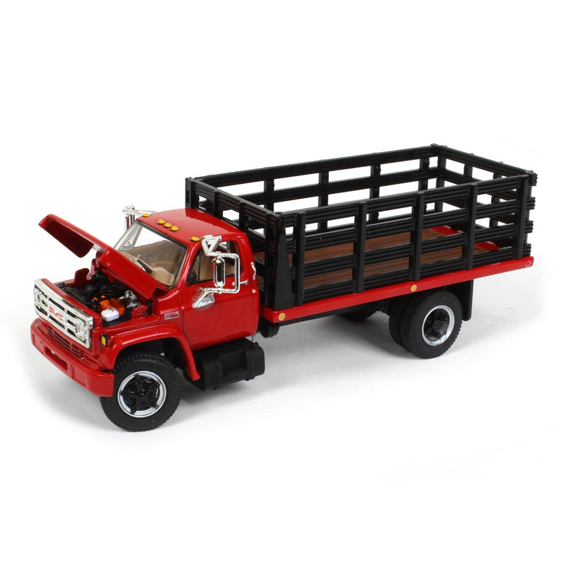 1/64 GMC 6500 Stake Bed, Red with Black Stakes, DCP by First Gear