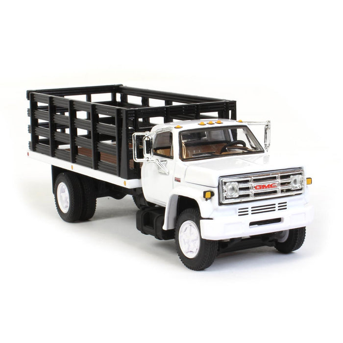 1/64 GMC 6500 Stake Bed, White with Black Stakes, First Gear Exclusive