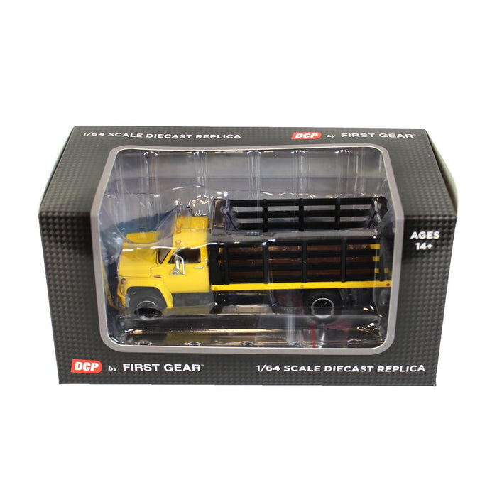 1/64 GMC 6500 Stake Bed, Yellow with Black Stakes, First Gear Exclusive