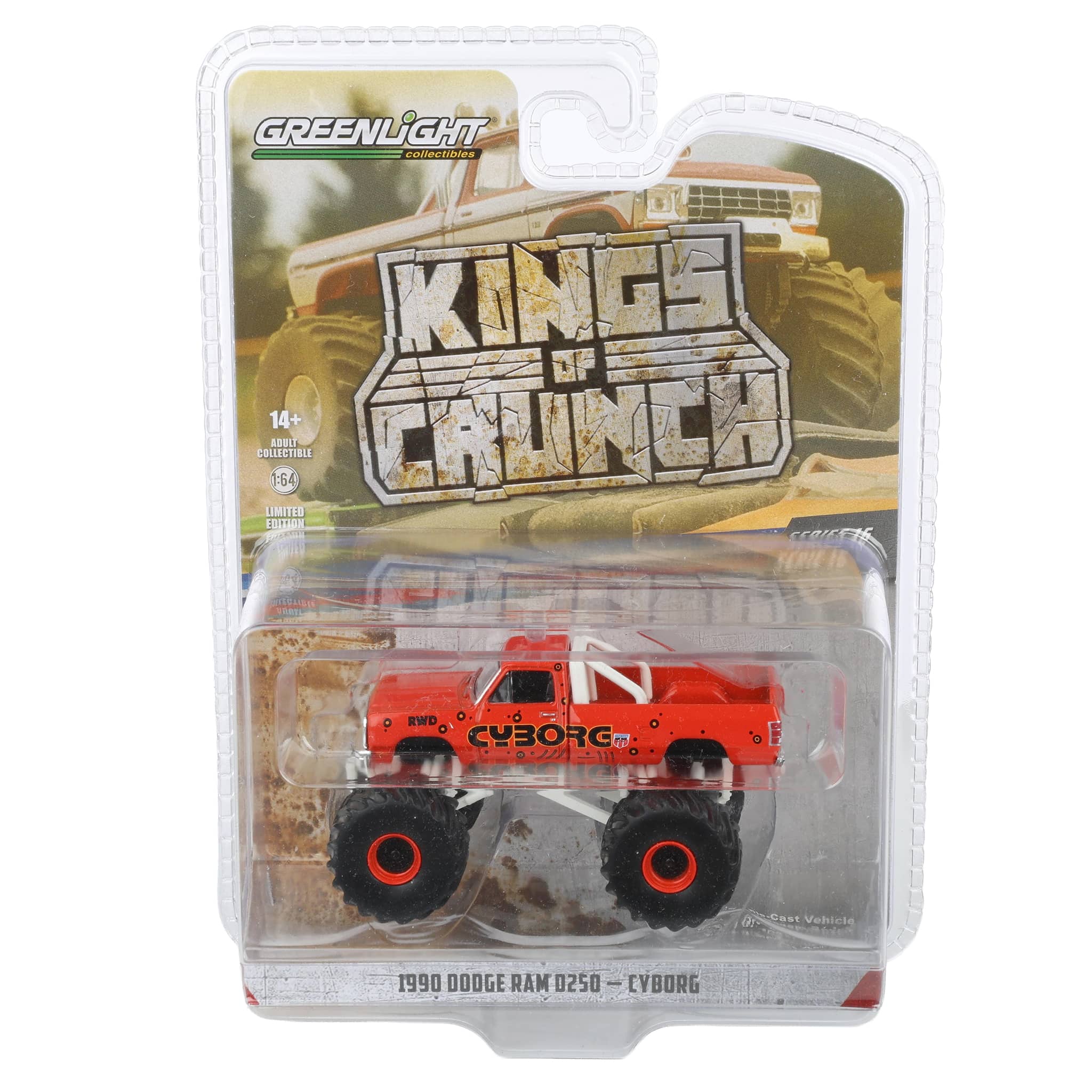 1/64 1990 Dodge Ram D250, Cyborg, Kings of Crunch Series 16