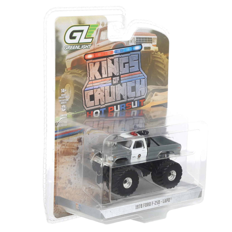 Raw Chase Unit ~ 1/64 1978 Ford F-250, Los Angeles Police Department, Kings of Crunch x Hot Pursuit Special Edition Series 17