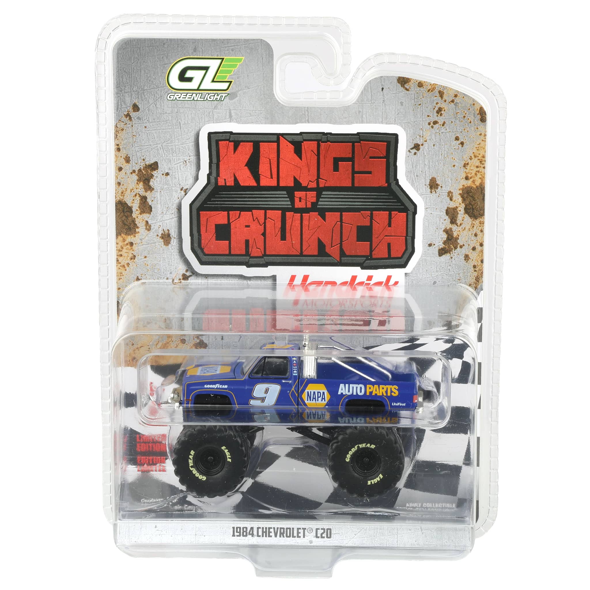 GreenLight 1984 Chevrolet C-20 ミニカー 1/64 1984 Chevrolet C-20 Monster Truck, Chase Elliott #9 NAPA