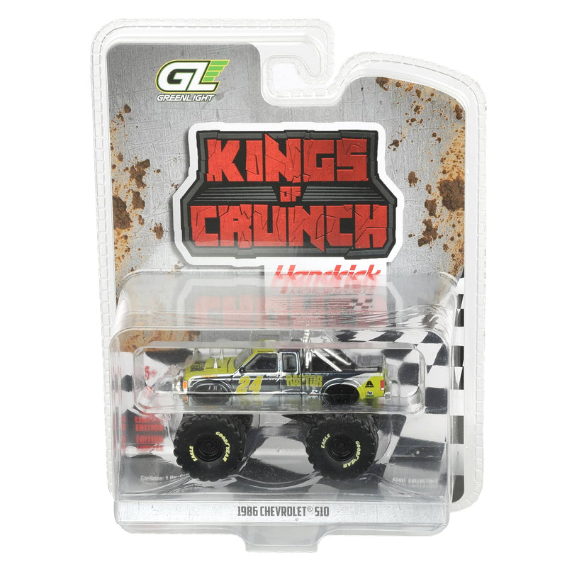Black Chrome Chase Unit ~ 1/64 1986 Chevrolet S-10 Extended Cab Monster Truck, William Byron #24 Raptor, Kings of Crunch Hendrick Motorsports Edition