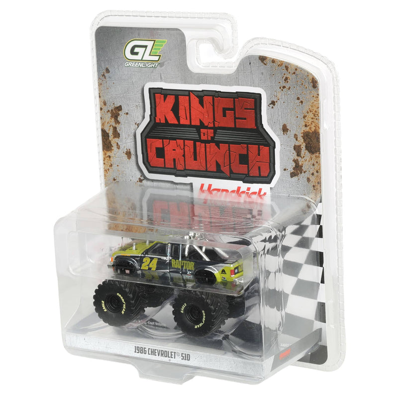 Black Chrome Chase Unit ~ 1/64 1986 Chevrolet S-10 Extended Cab Monster Truck, William Byron #24 Raptor, Kings of Crunch Hendrick Motorsports Edition