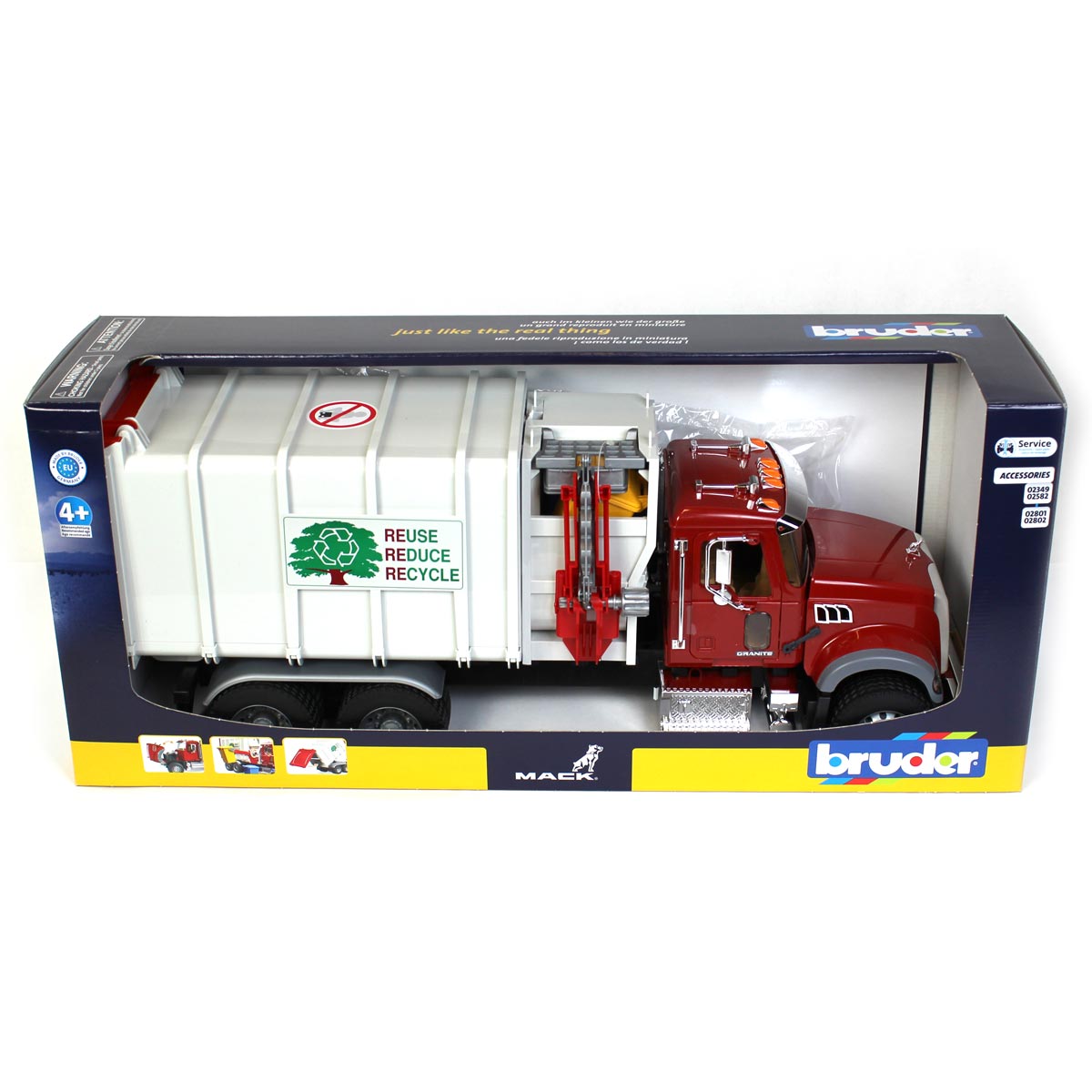 1/16 MACK Granite Side Loading Garbage Truck by Bruder — Outback Toys