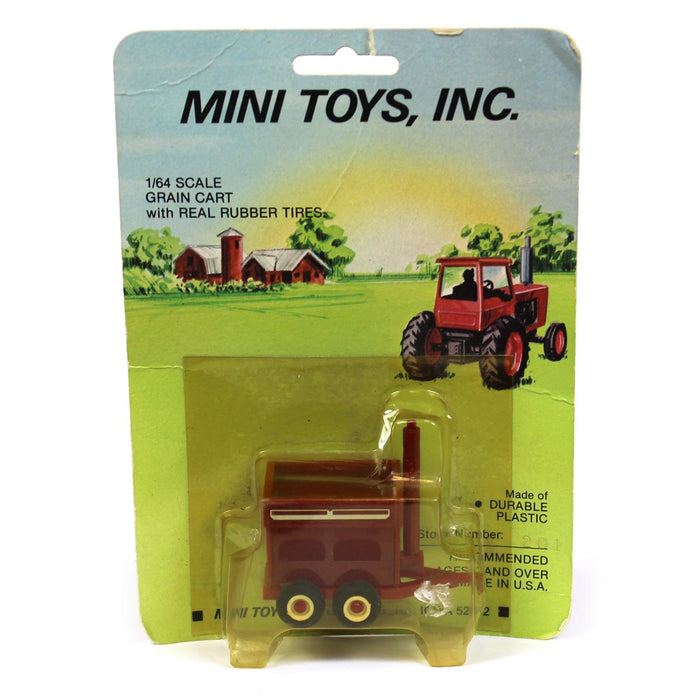 1/64 Red Plastic Grain Cart with Real Rubber Tires