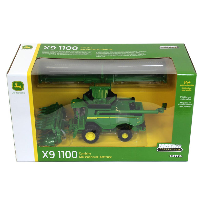 1/64 John Deere X9 1100 Combine with Duals, Corn Head & Grain Head, ERTL Prestige Collection