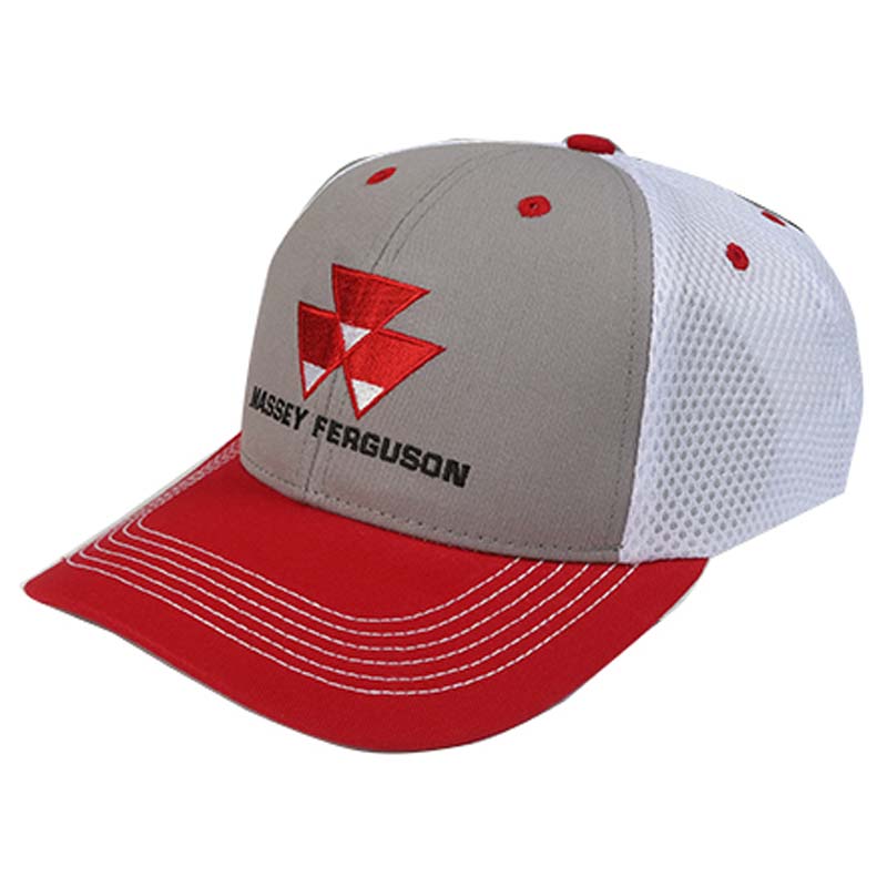 Massey Ferguson Adult Two-Tone Red & White Mesh Back Cap