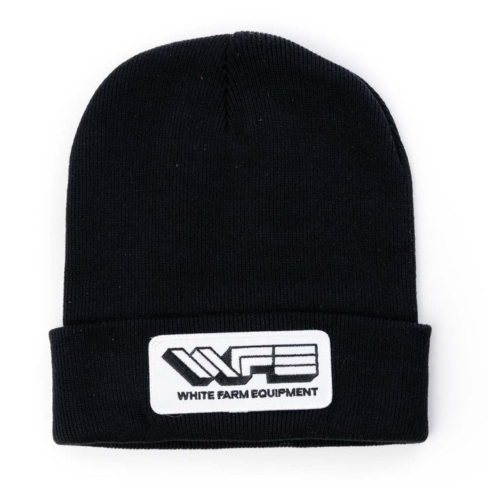 White Farm Equipment Logo Knit Hat